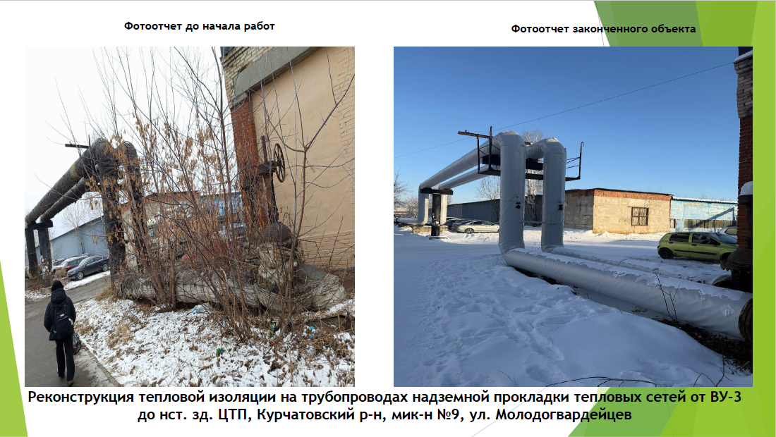 Реконструкция тепловой изоляции на трубопроводах надземной прокладки по ул. Молодогвардейцев