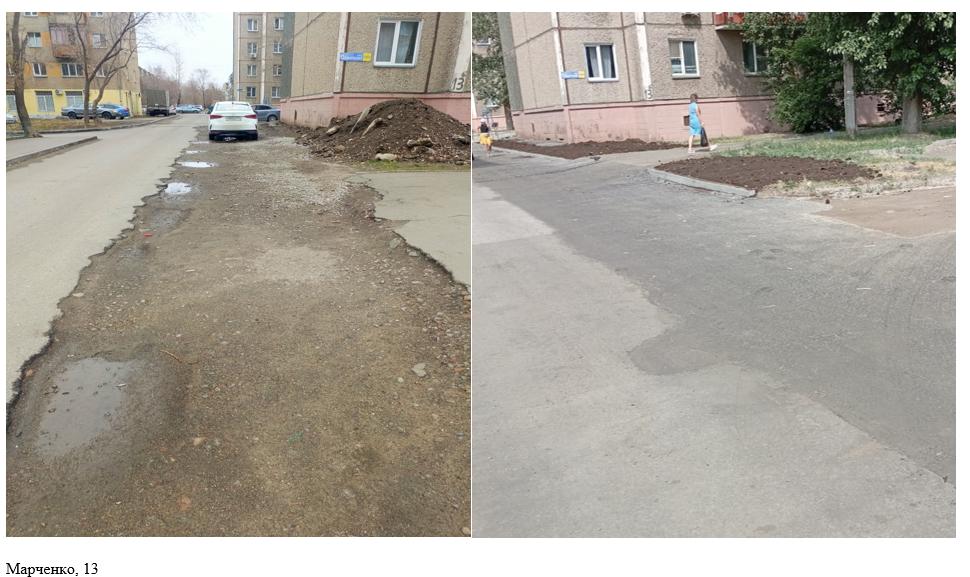 Восстановление благоустройства на ул. Марченко, 13
