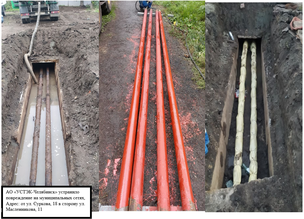 Устранение повреждений от улицы Суркова, 18 в сторону Масленникова, 11