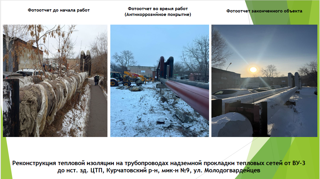 Реконструкция тепловой изоляции на трубопроводах надземной прокладки по ул. Молодогвардейцев