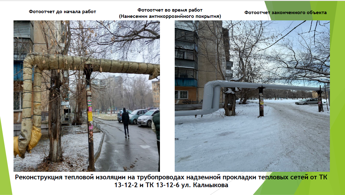 Реконструкция тепловой изоляции на трубопроводах надземной прокладки по ул. Калмыкова