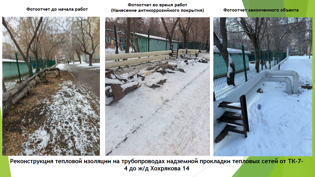 Реконструкция тепловой изоляции на трубопроводах надземной прокладки по ул. Хохрякова